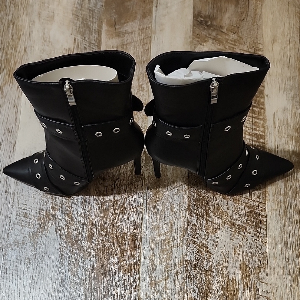 Black Leather Ankle Boots - Picture 4 of 10
